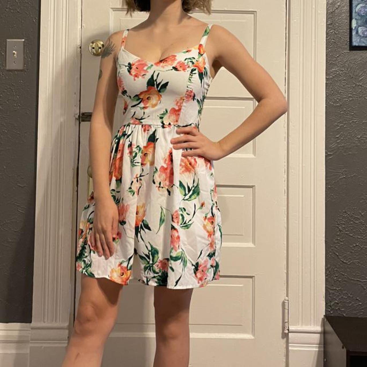 charlotte russe white floral dress