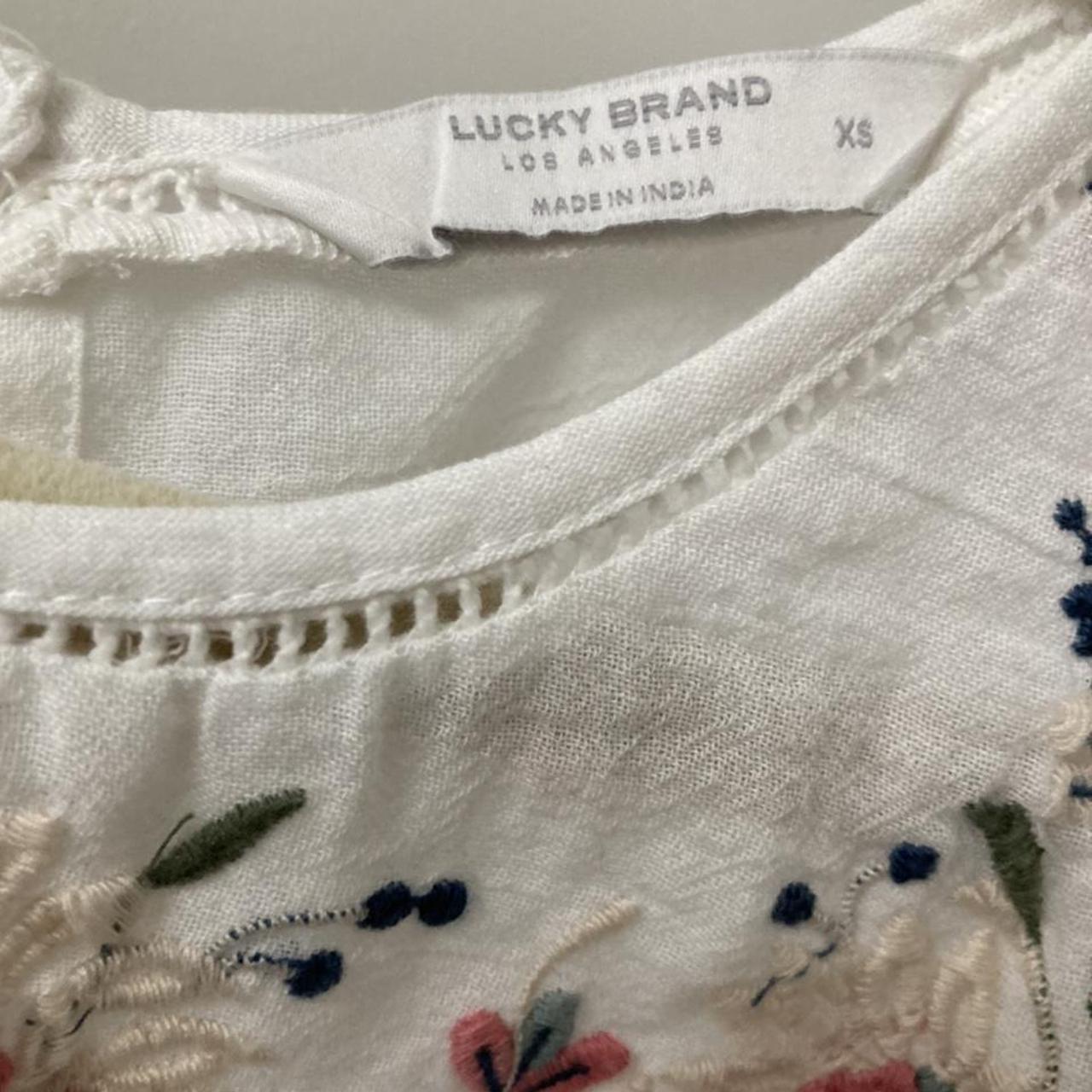 Lucky Brand Embroidered Long Sleeve Top