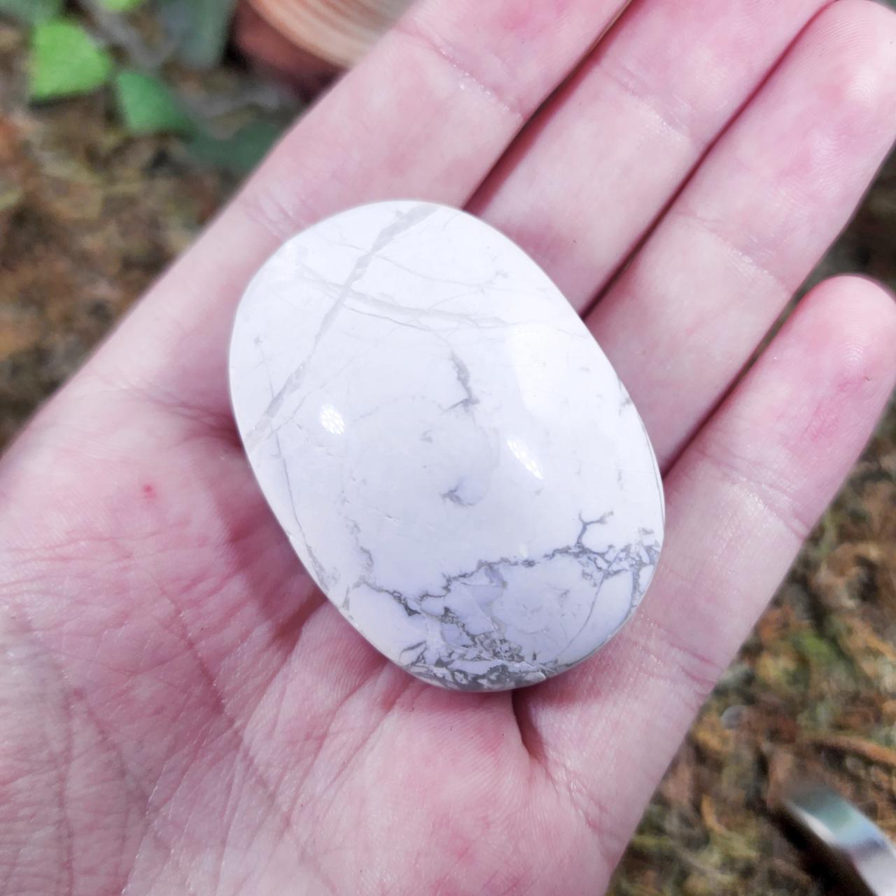 White Howlite Crystal Palm, Worry Stone #34 Each - Depop