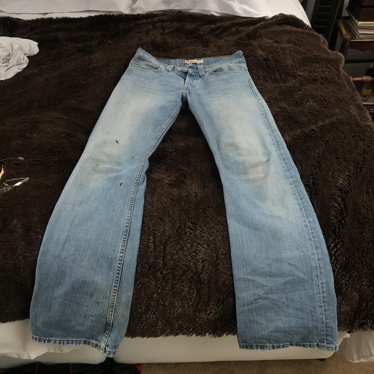 Light wash baggy Levi 512 bootcut jeans. Couple of... - Depop