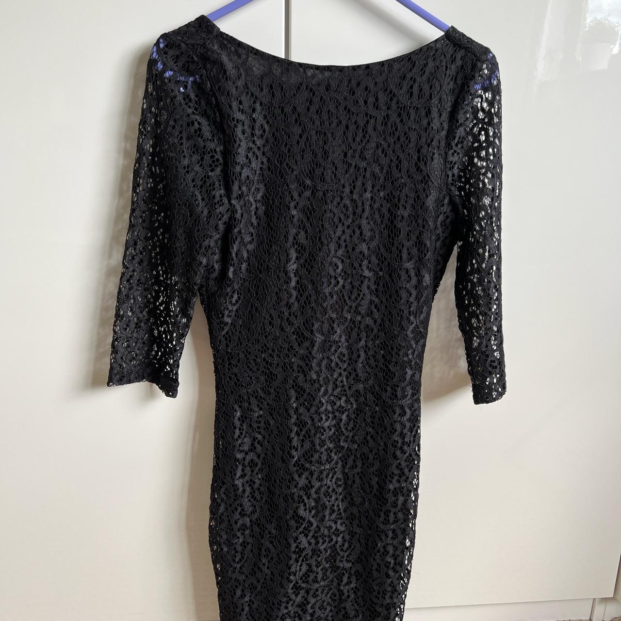 Black lace backless dress from asos - size 4 #lace... - Depop