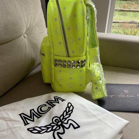 Yellow mcm online backpack