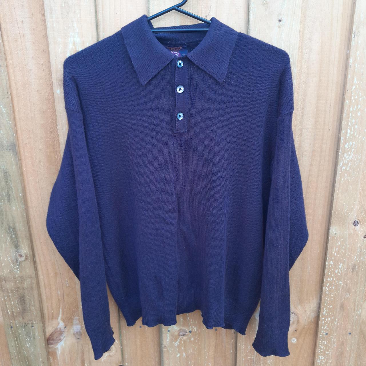 Vintage 1990’s knitted polo with generous stretch... - Depop