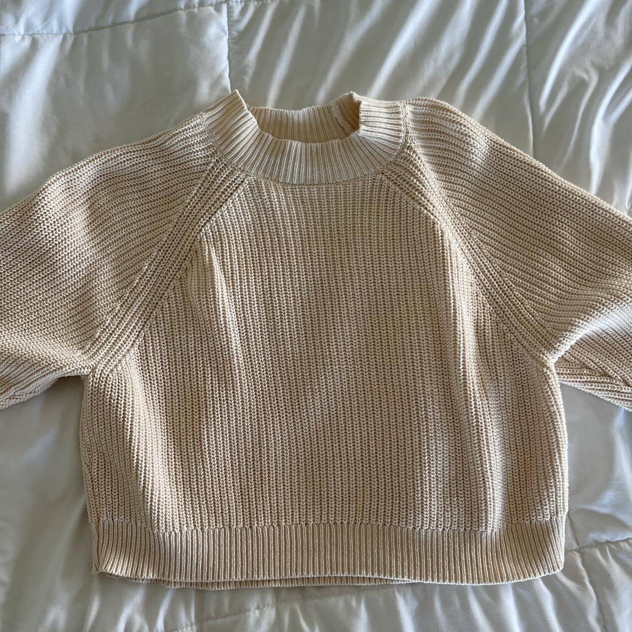 kendall kylie mock neck sweater in cream size