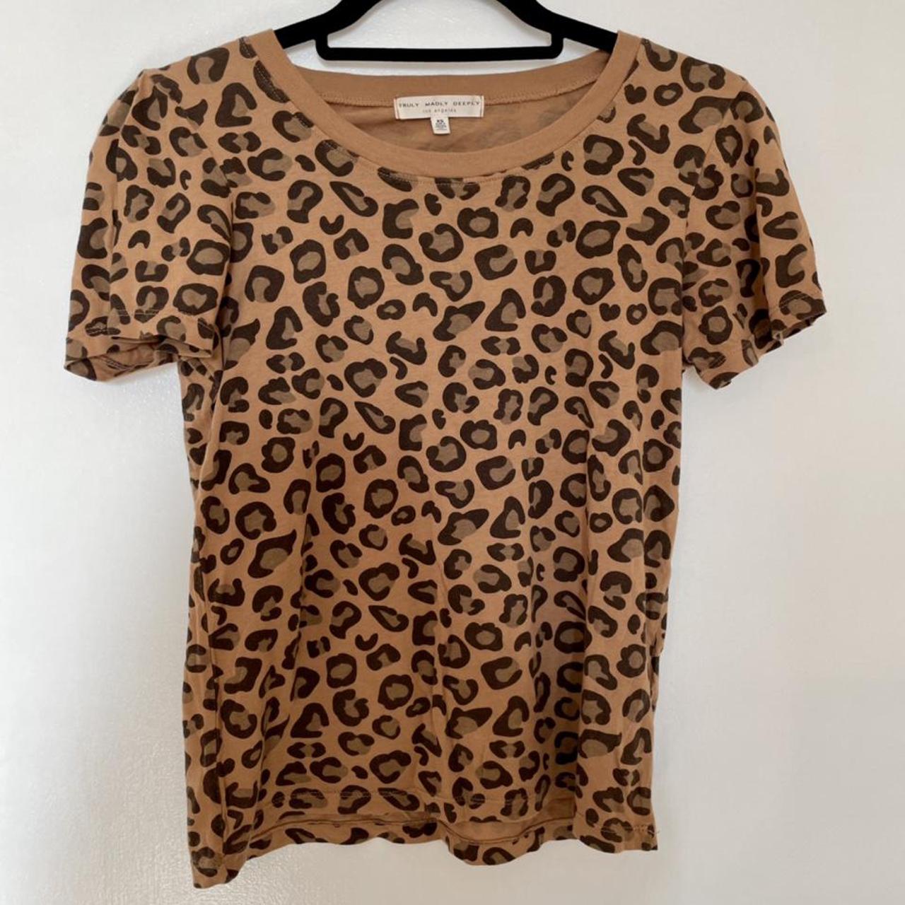 Leopard print crew neck t-shirt from urban... - Depop