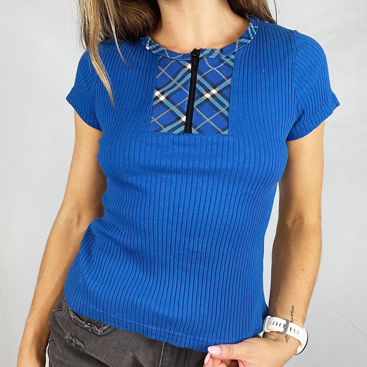Aloye Women's Blue and Black Blouse (2)