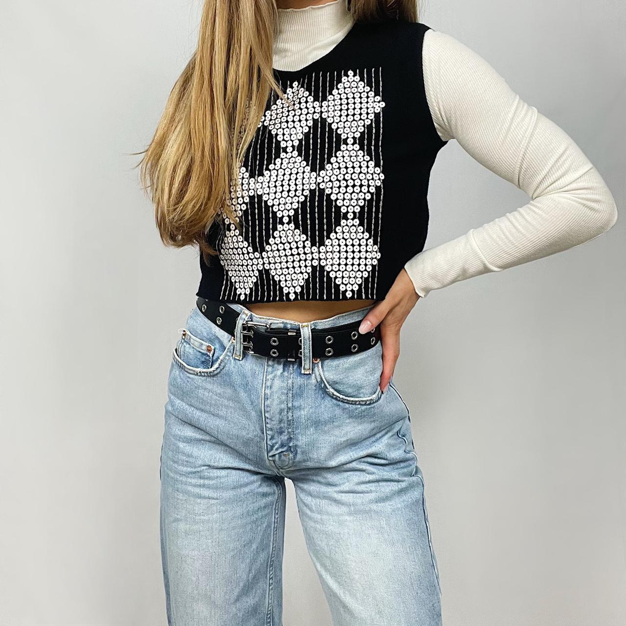 sequin sweater vest