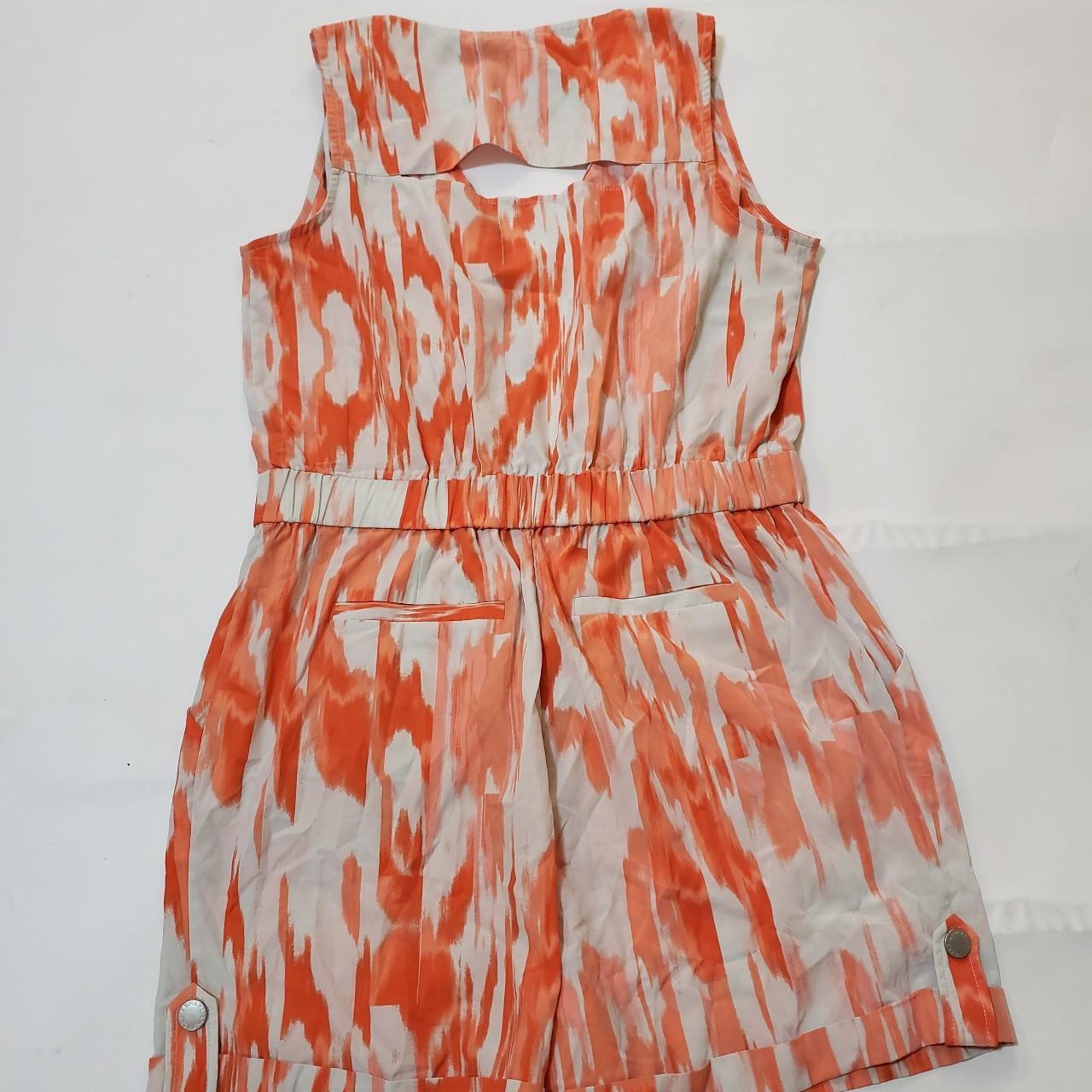 Armani Exchange Women's Orange and White Playsuit-romper | Depop