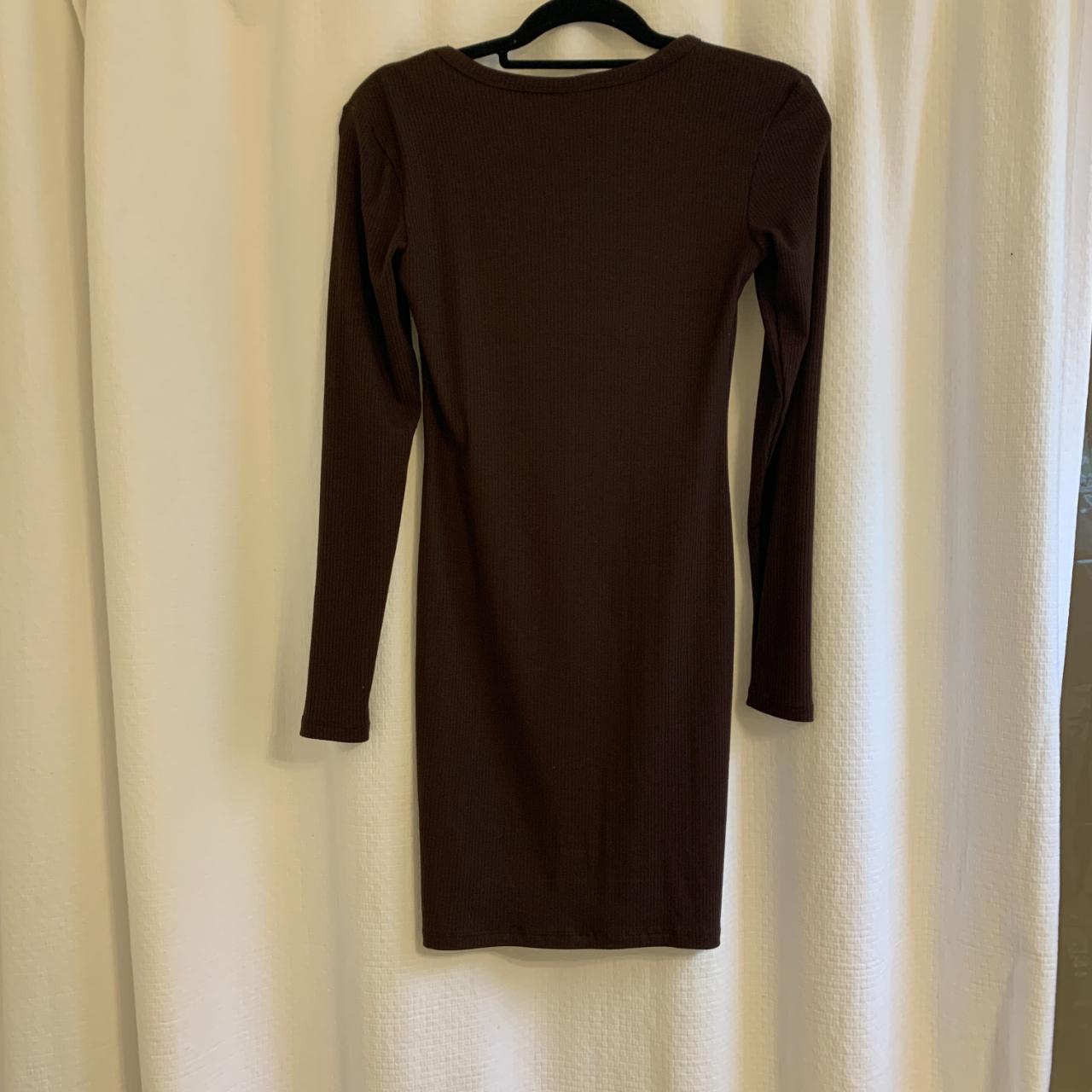 H&M Brown Long Sleeve Bodycon Dress Never Worn... - Depop