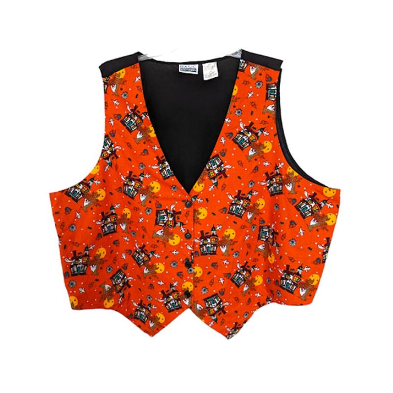 Basic Editions Women's Orange and Black Gilet