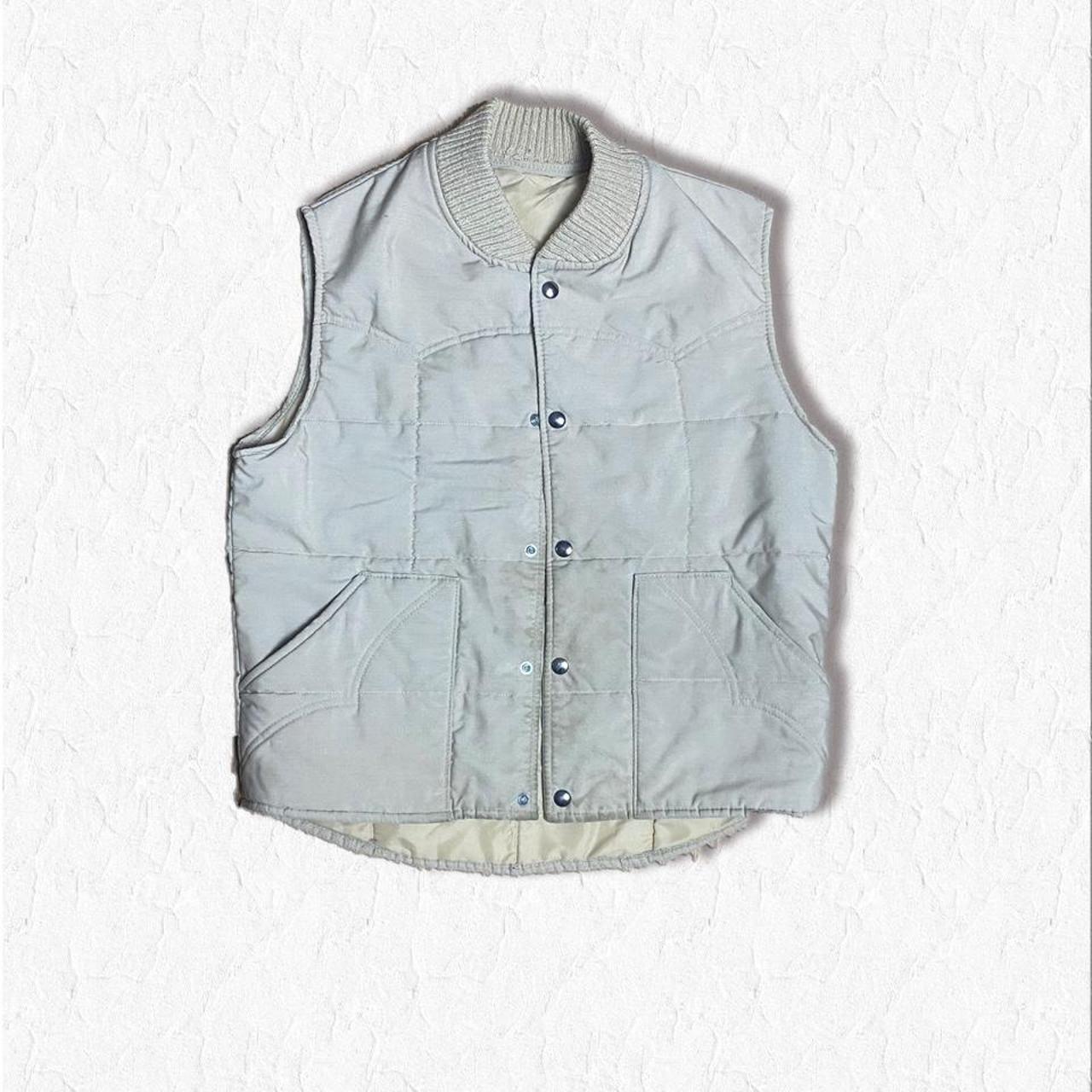 American Vintage Men's Cream Gilet | Depop