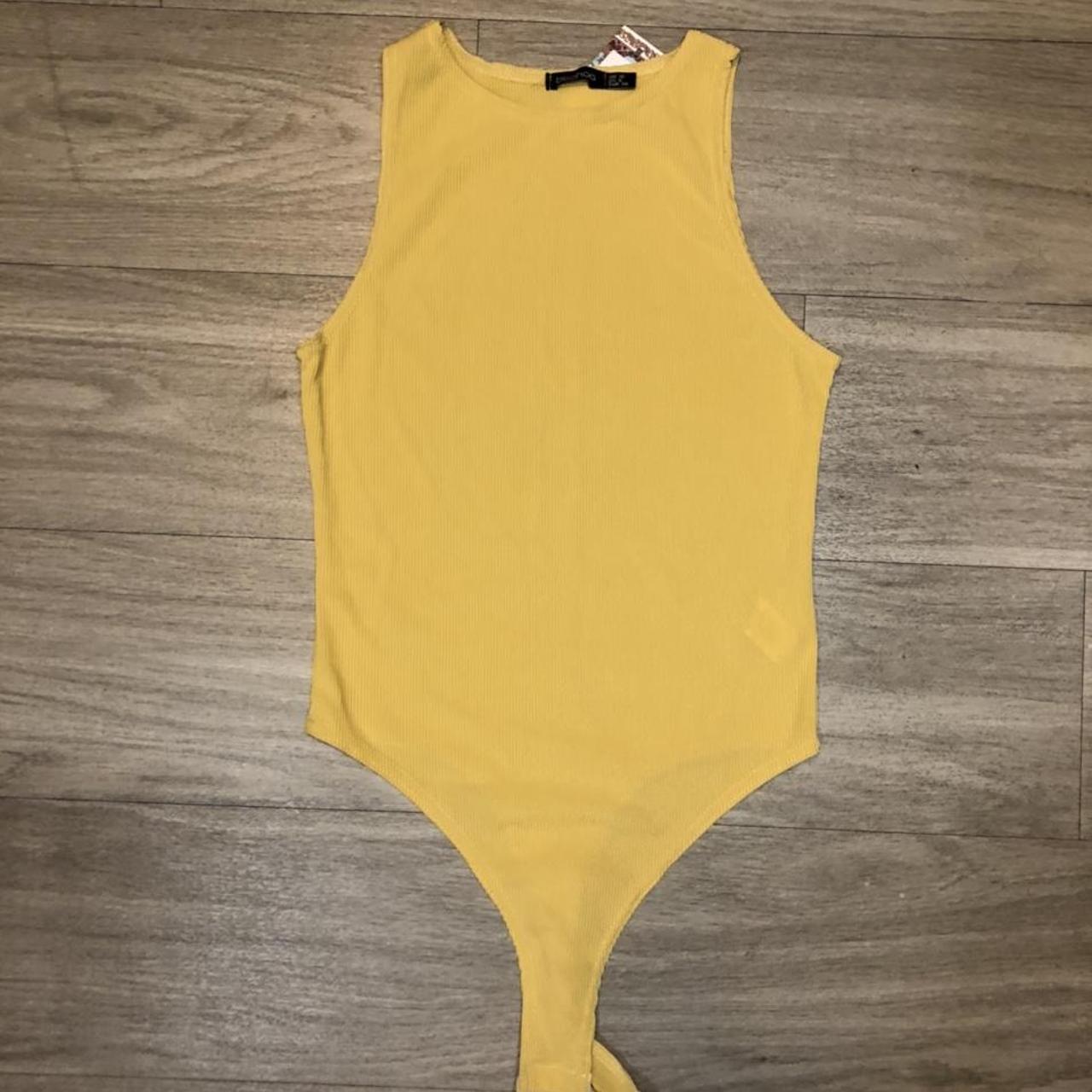Boohoo NWT yellow bodysuit size US 6 Depop