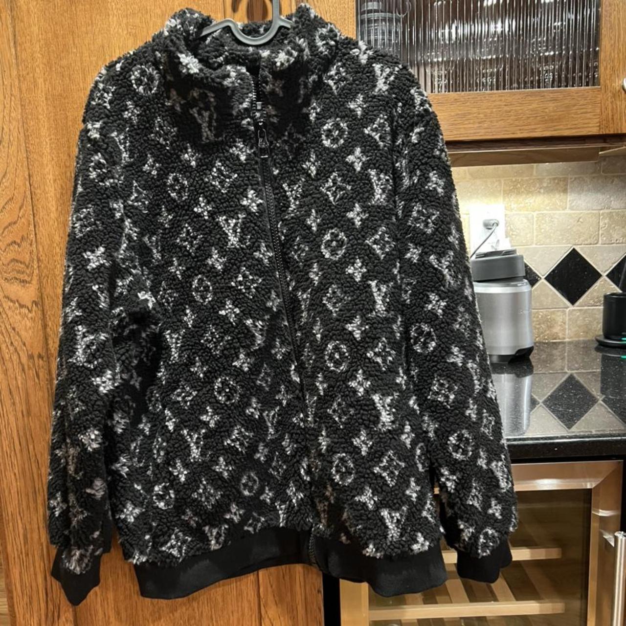Louis Vuitton zip up fleece jacket, extra large but... - Depop