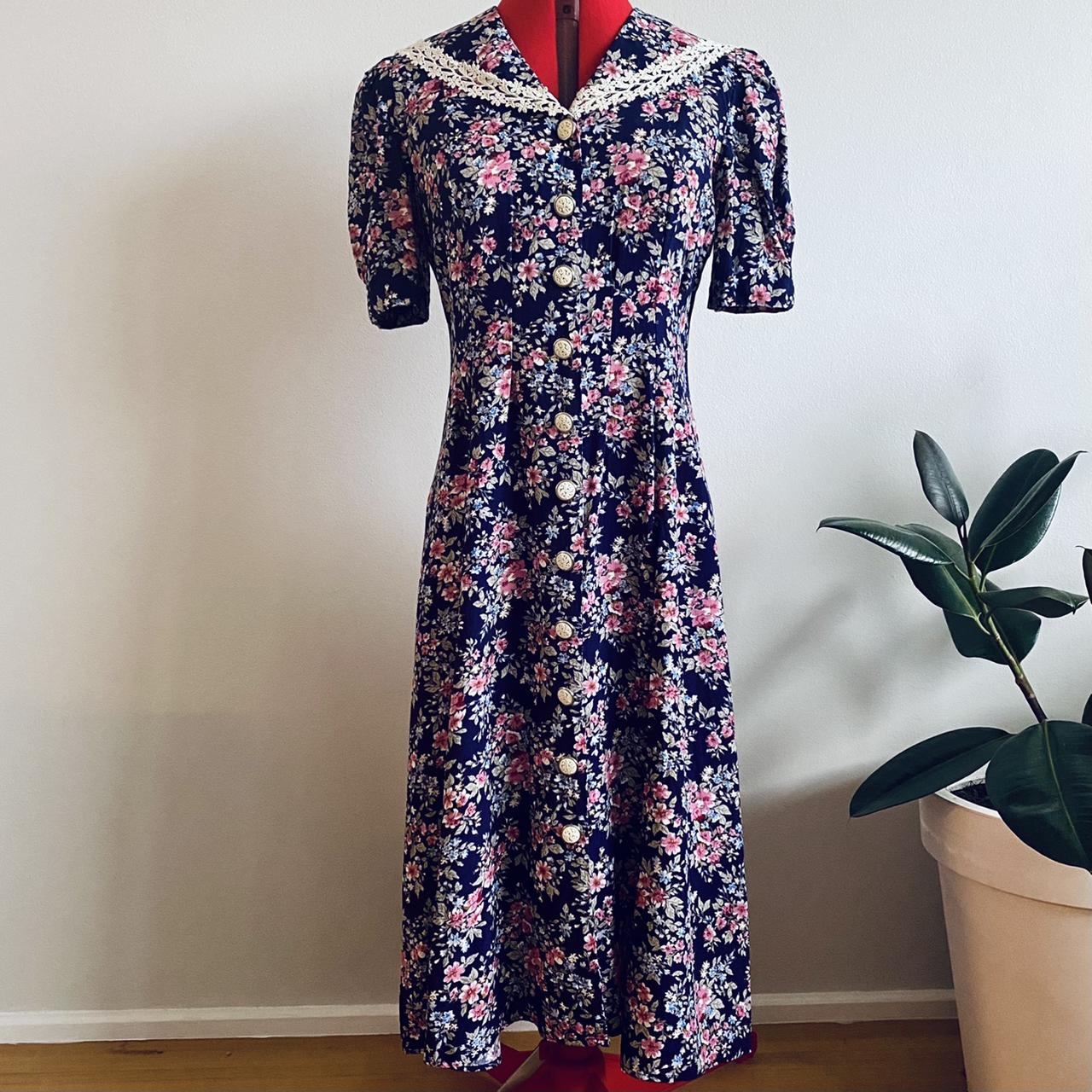 The Betsy Dress - a sweet button down tea party... - Depop