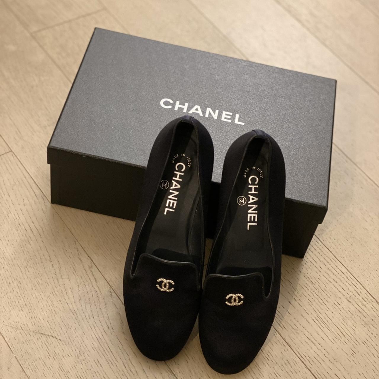 Chanel Loafers with pearls VERY ELEGANT!! Only worn - Depop