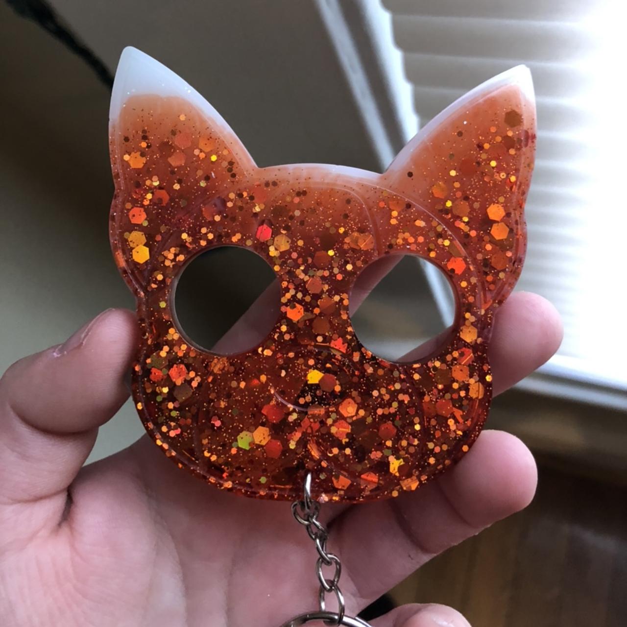 Handmade Resin Cat Self Defense Keychain Orange Dog Self Defense - Main Image