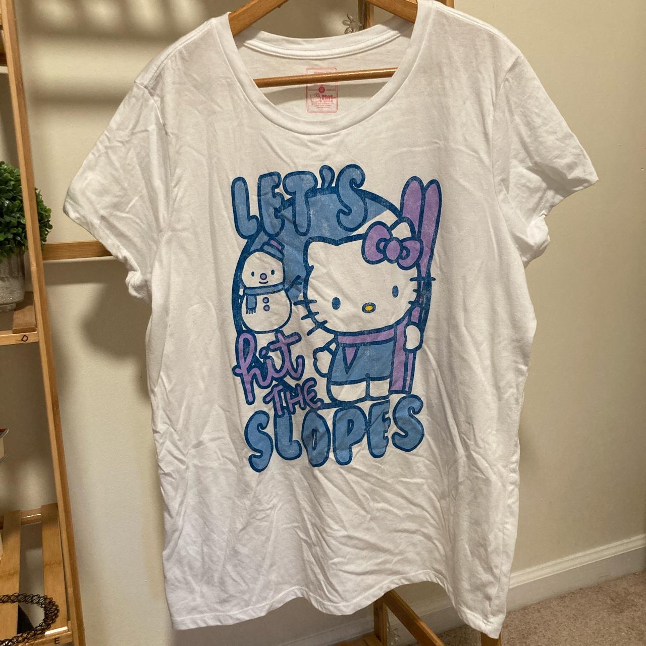 Old Navy Women's White And Blue T-shirt | Depop