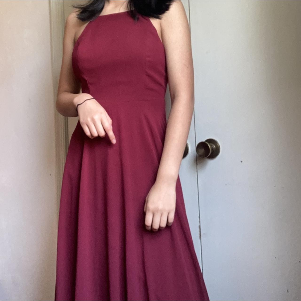lulus red wine halter dress!! -worn once;