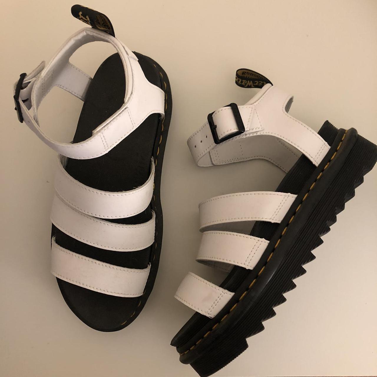 brand new white doc marten platform sandals!! all... Depop