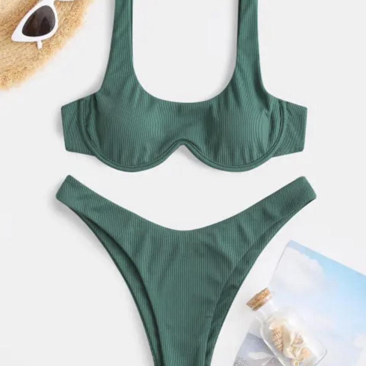 ZAFUL Women's Green and Pink Bikinis-and-tankini-sets