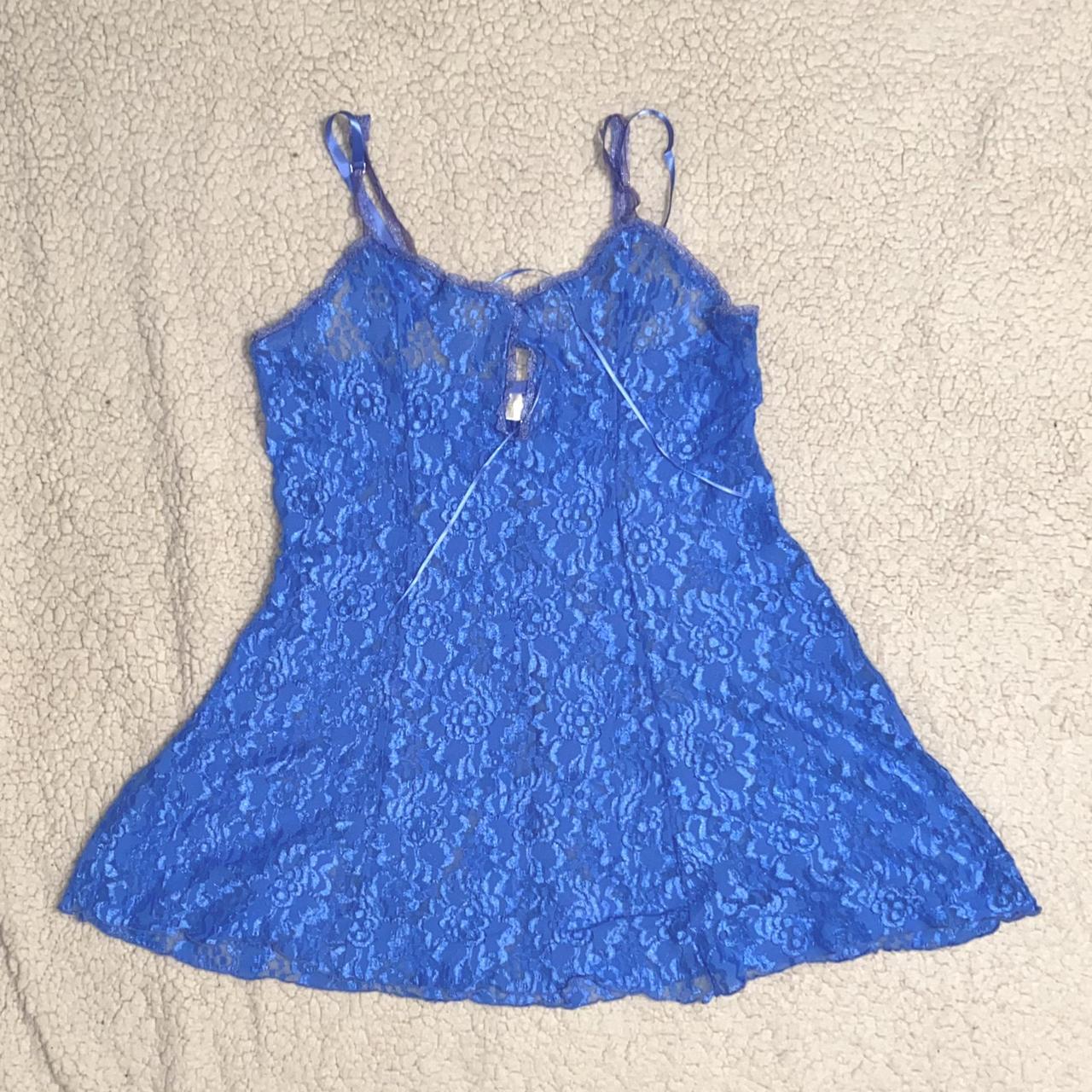 blue frederick's of hollywood slip dress 🦋, -size