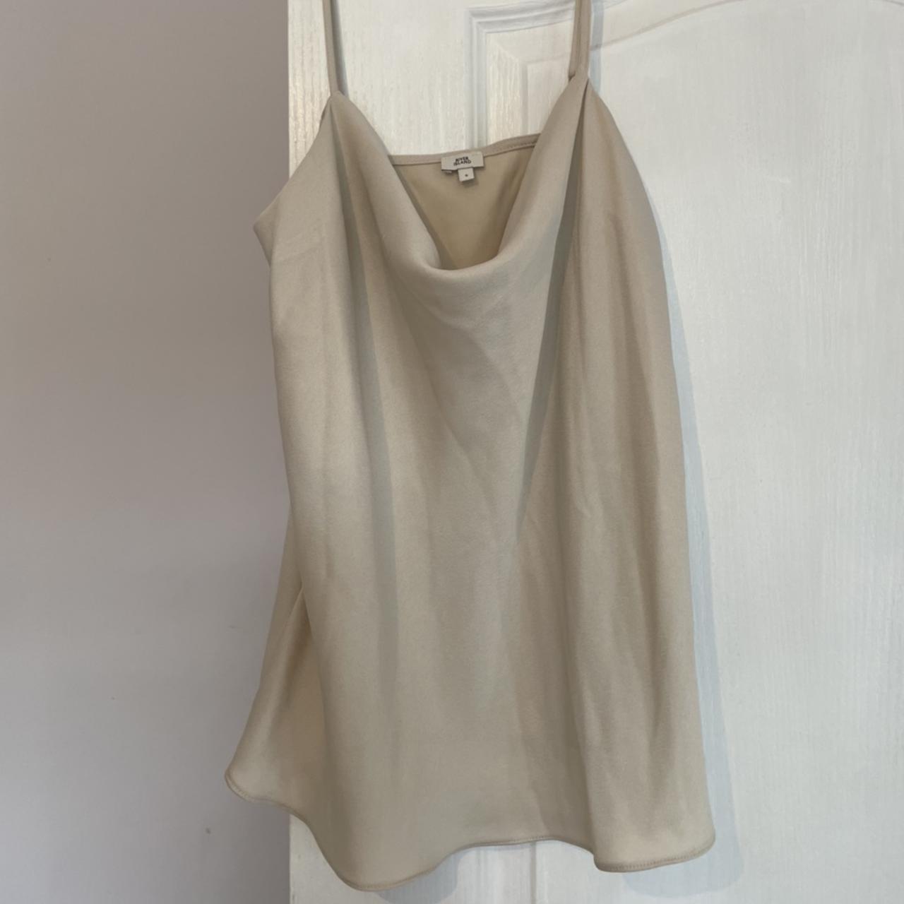 River Island White / Beige Scoop neck top size... - Depop