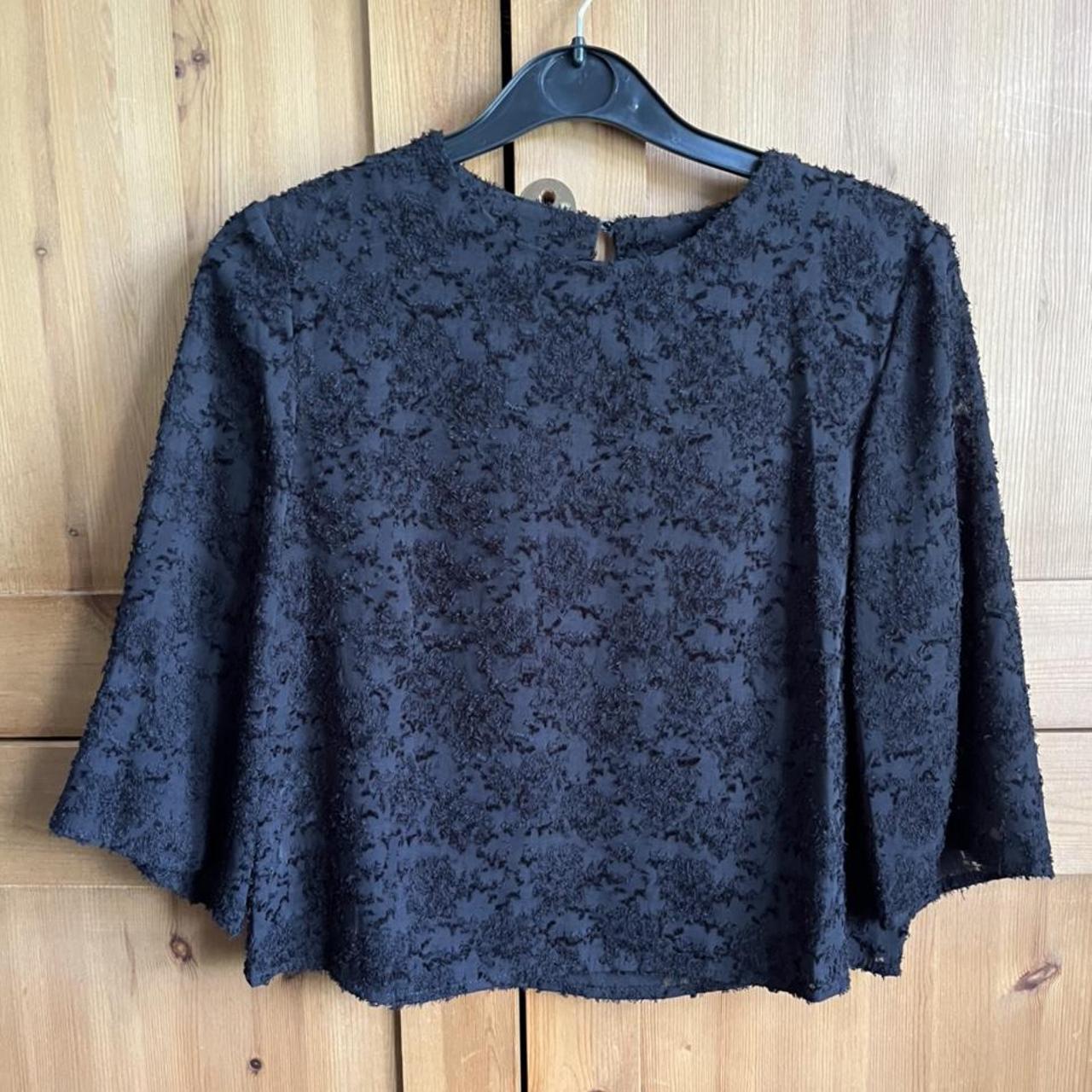 Black lace top, Mango Size small Never worn - Depop