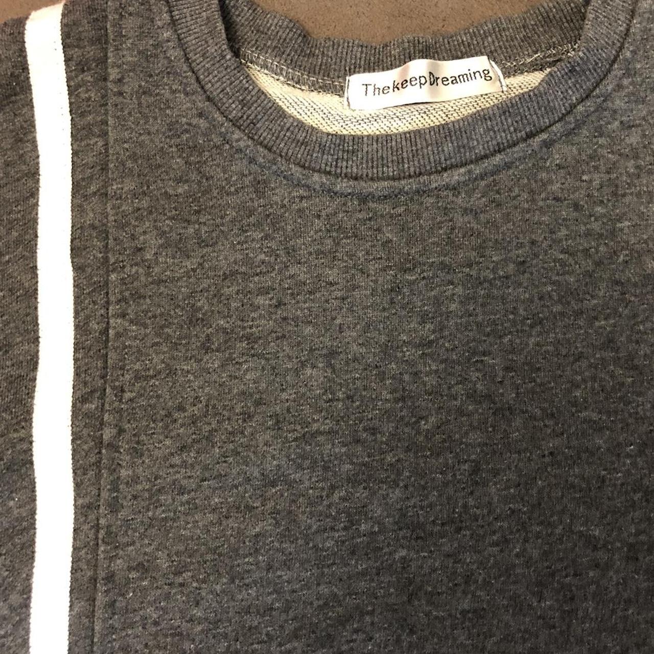 soft grey sweater with stripes from a korean brand👍... - Depop