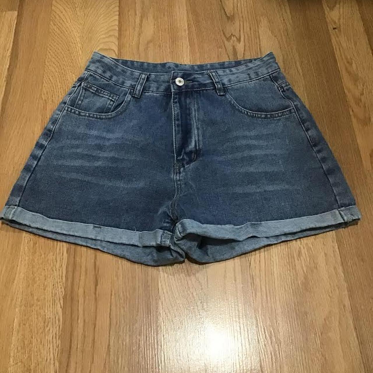 Shein high rise denim short / Never worn / loose fit... - Depop