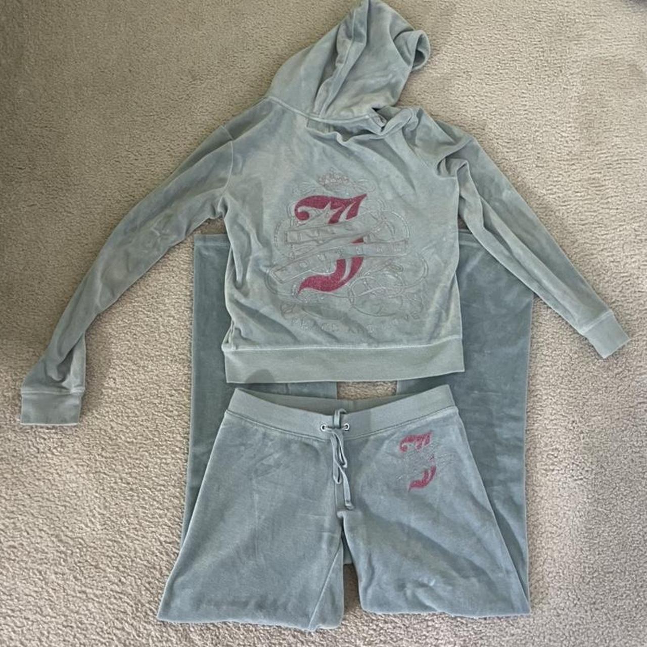 Light blue juicy couture tracksuit set, jacket size... Depop