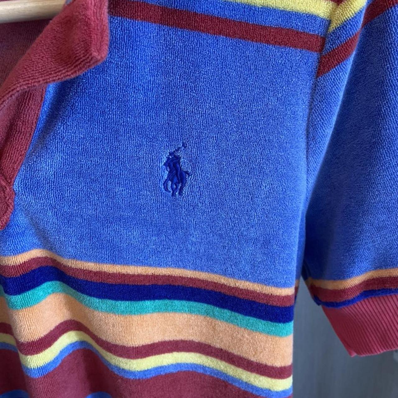 Polo Ralph Lauren women’s polo shirt in rainbow... - Depop