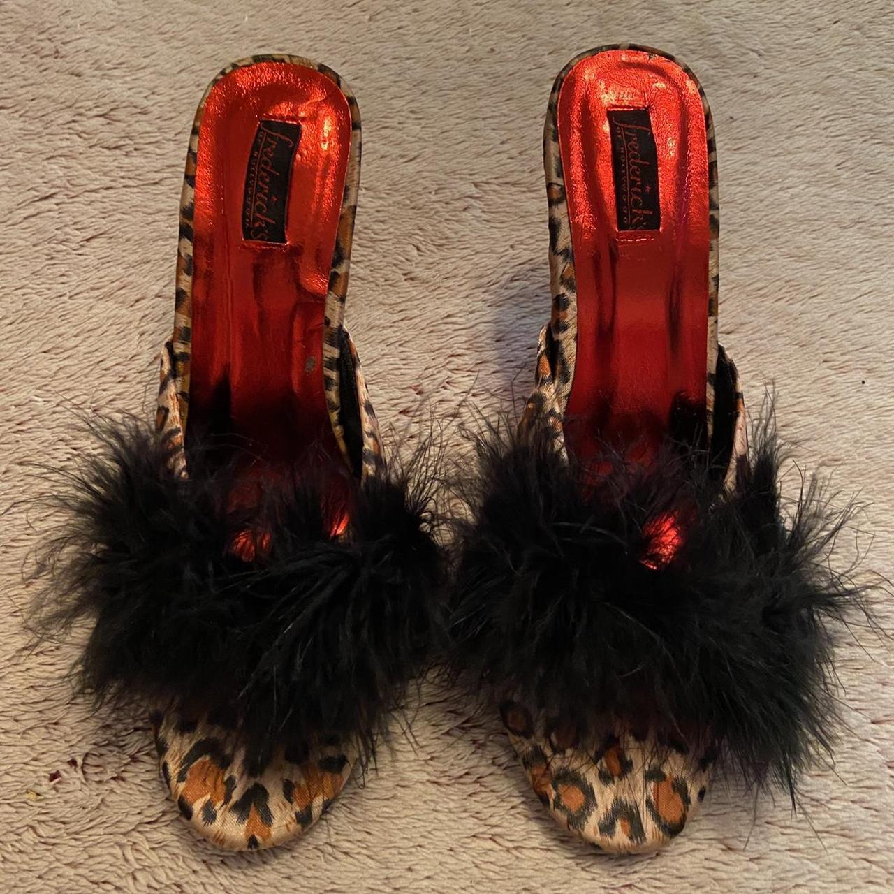 Fredericks of Hollywood heels Leonard print kitten... Depop