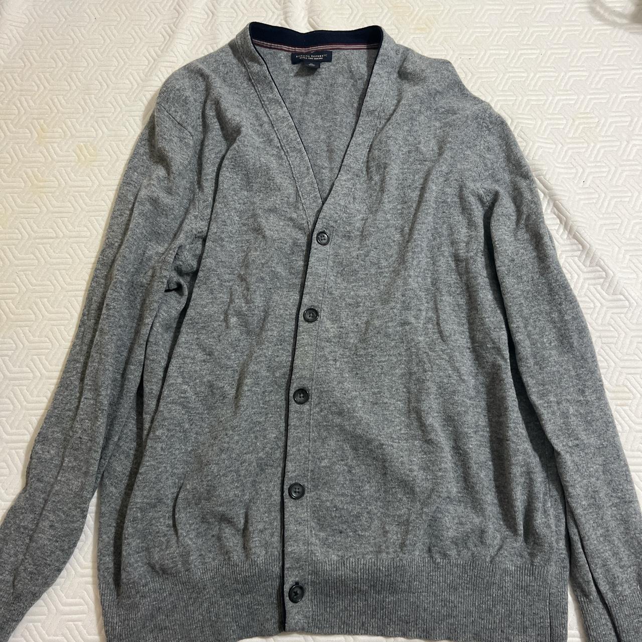 Banana Republic Men's Grey Cardigan Depop