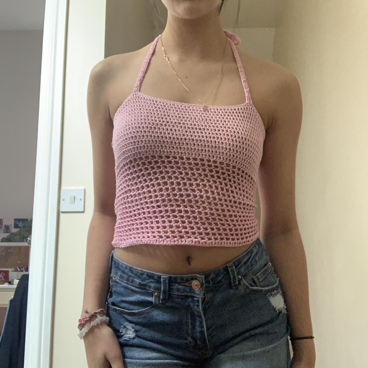 scarlett and sam inspired crochet halter top! can be... - Depop