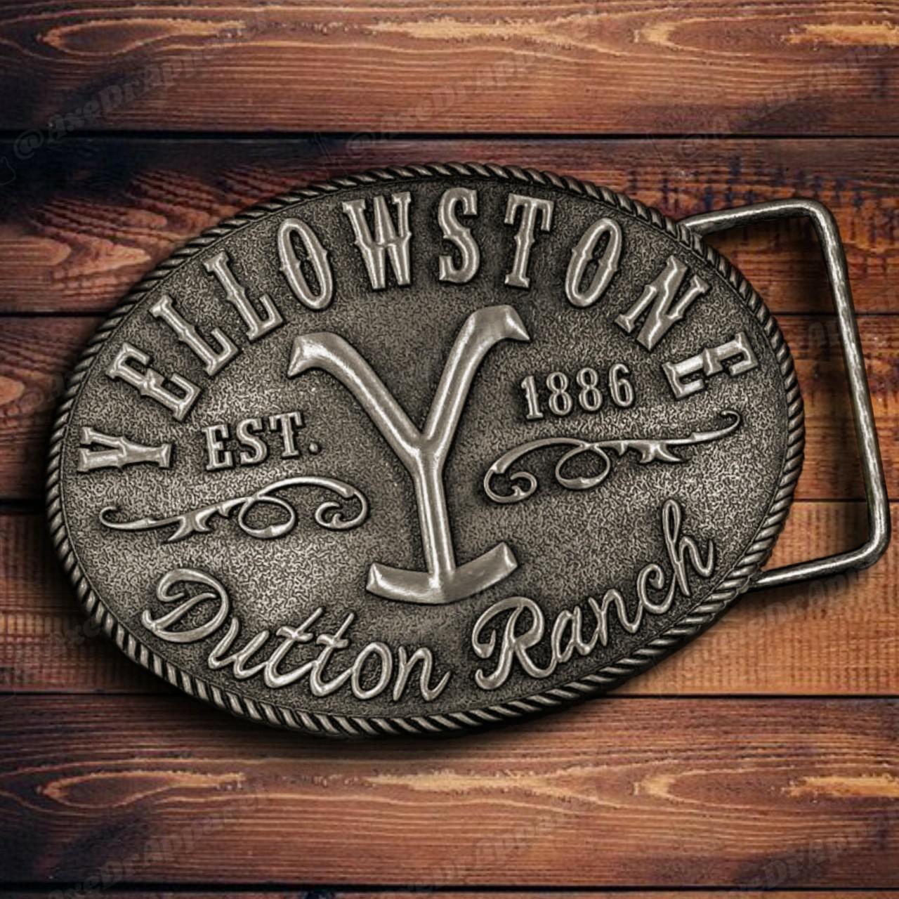 Yellowstone Dutton Ranch Silver Belt Buckle