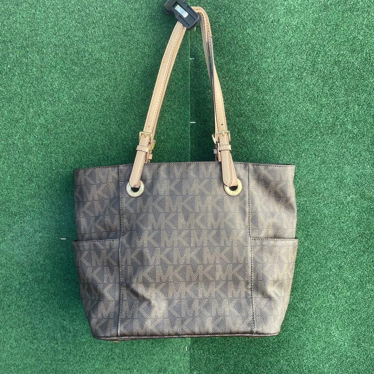 Canvas Monogram Michael Kors tote bag with gold - Depop