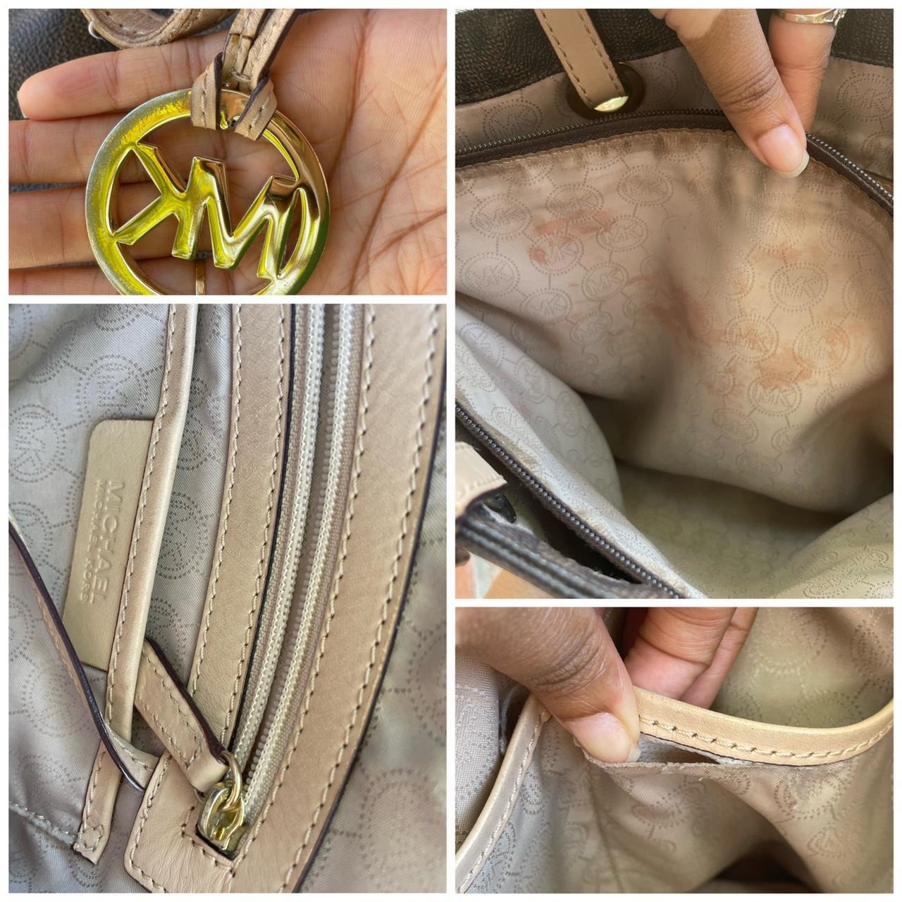 Canvas Monogram Michael Kors tote bag with gold - Depop