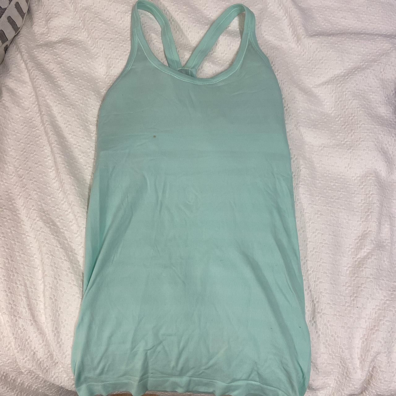 lululemon ebb to street mint green tank top! size... - Depop