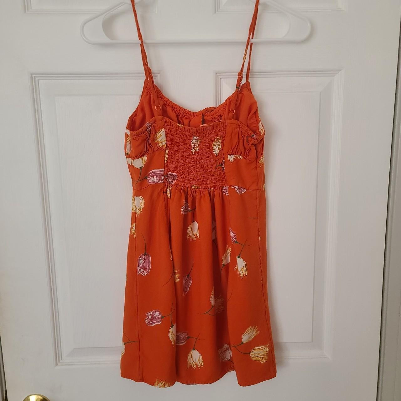Urban outfitters orange floral summer dress... Depop