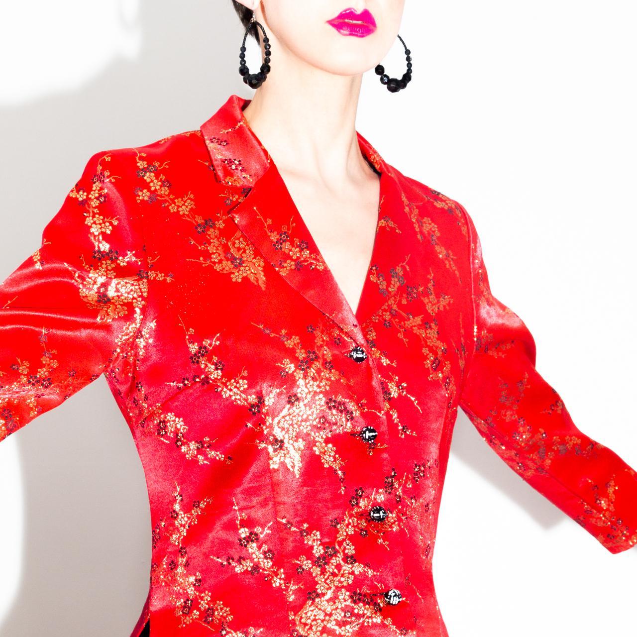 Product Image 4 - Bright red luxuriously silky blazer