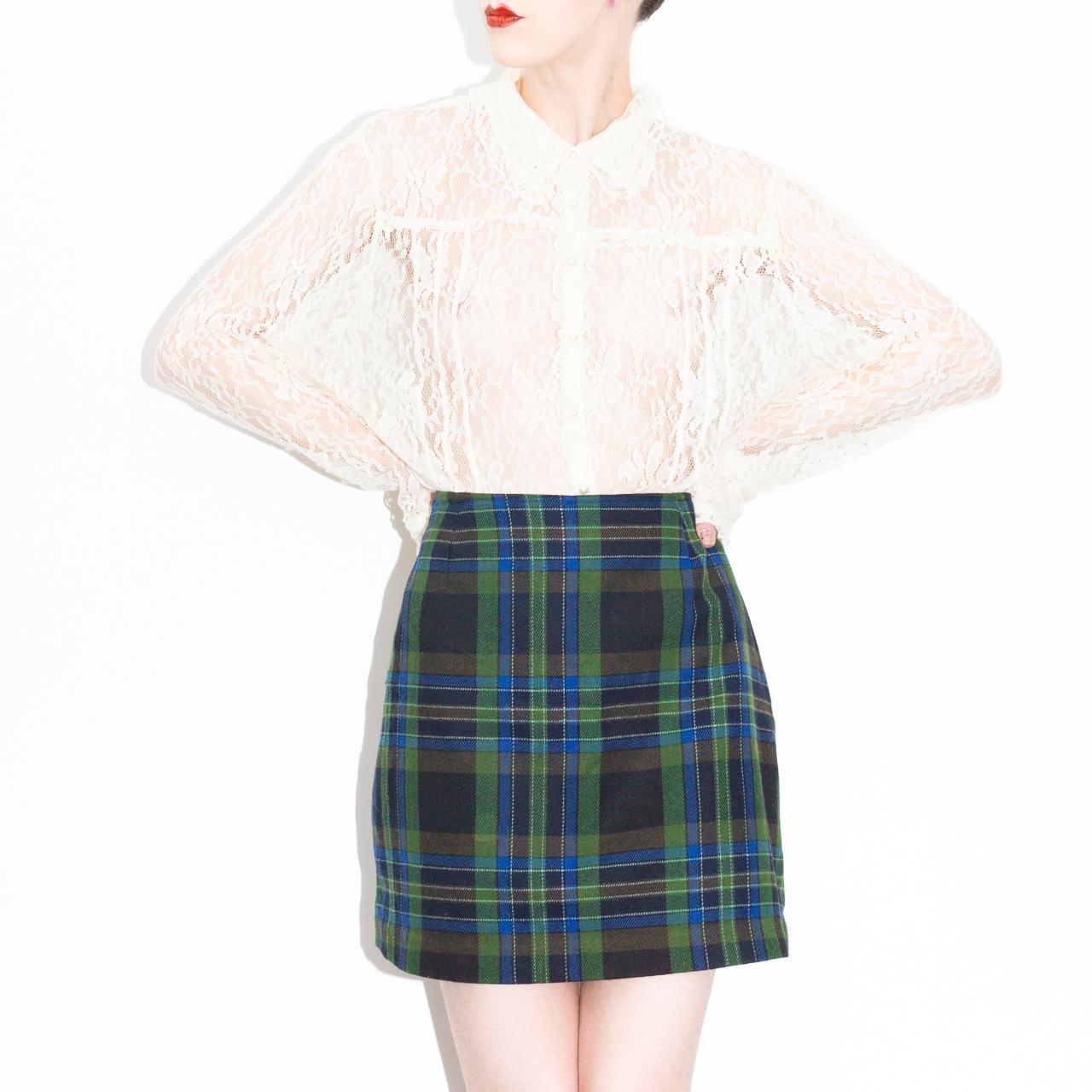 THE LIMITED Women's Navy and Green Skirt (2)