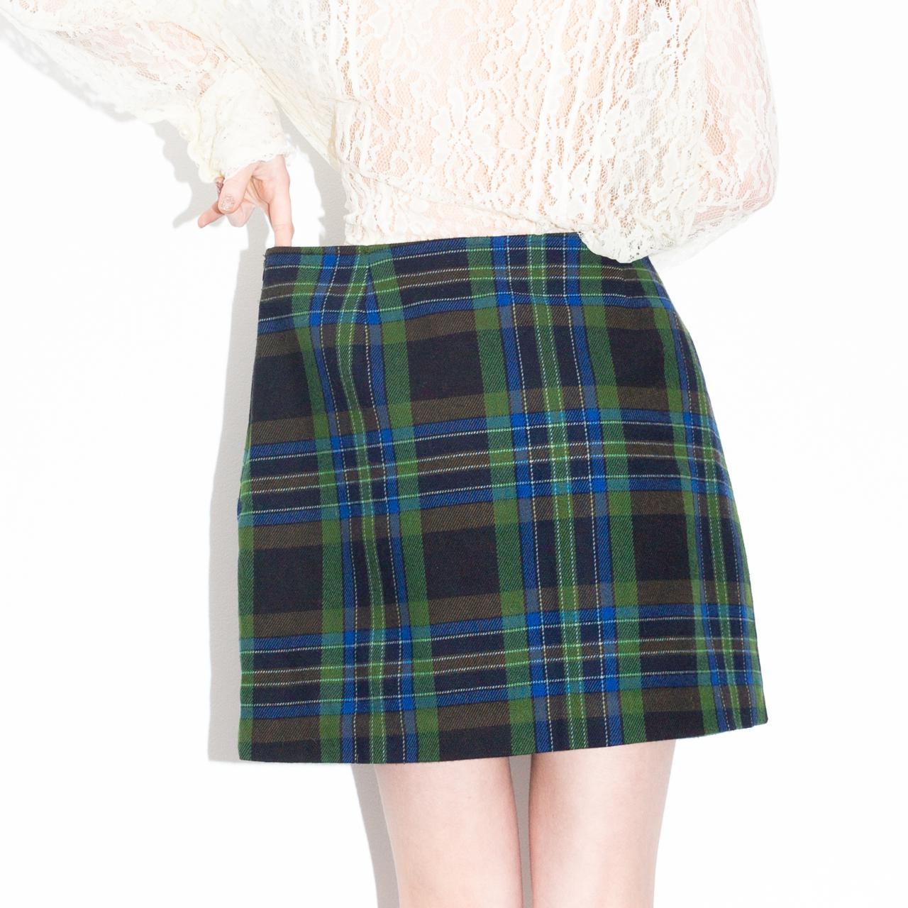THE LIMITED Women's Navy and Green Skirt (4)