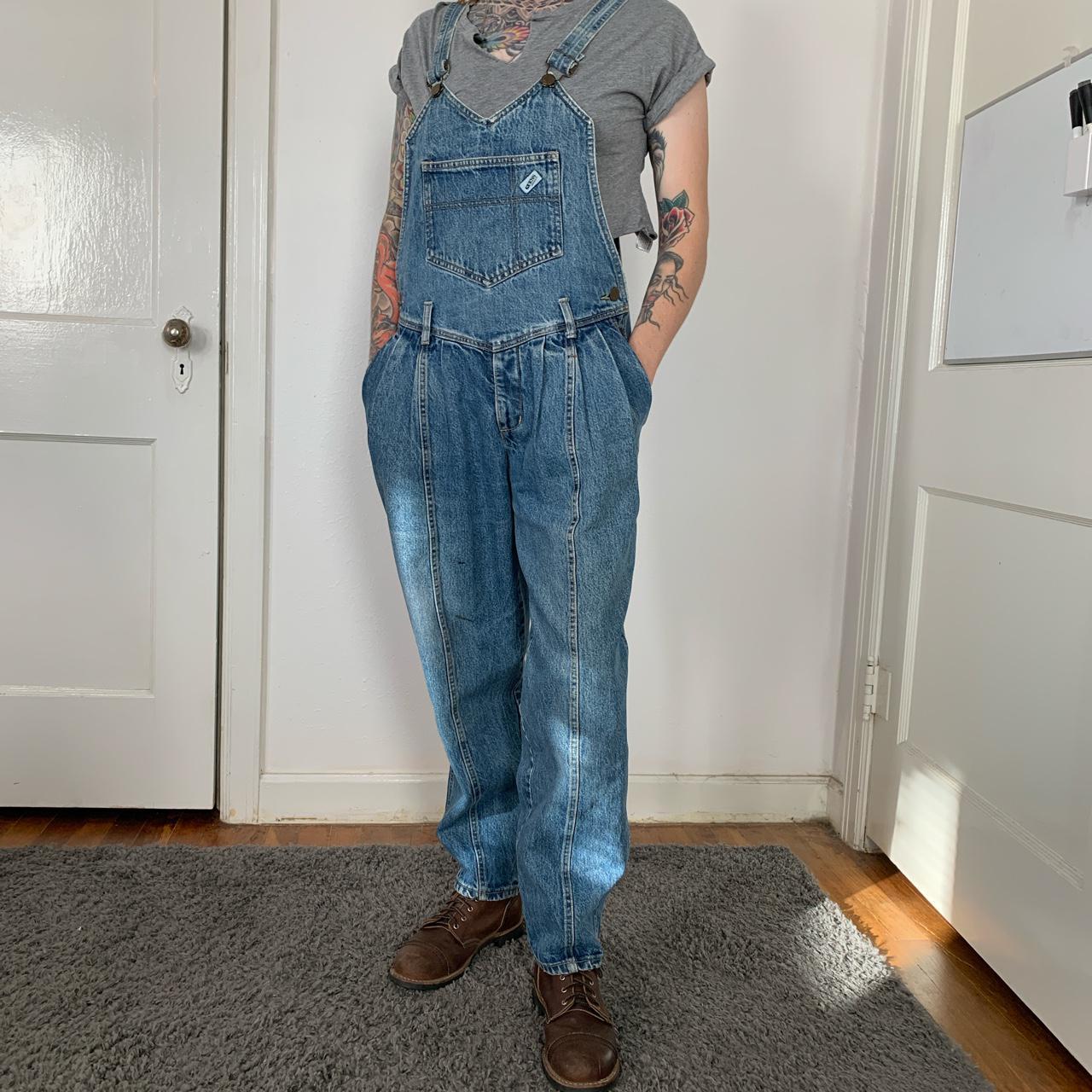 Stylish Guess overalls. 2 ink stains on the front of... Depop