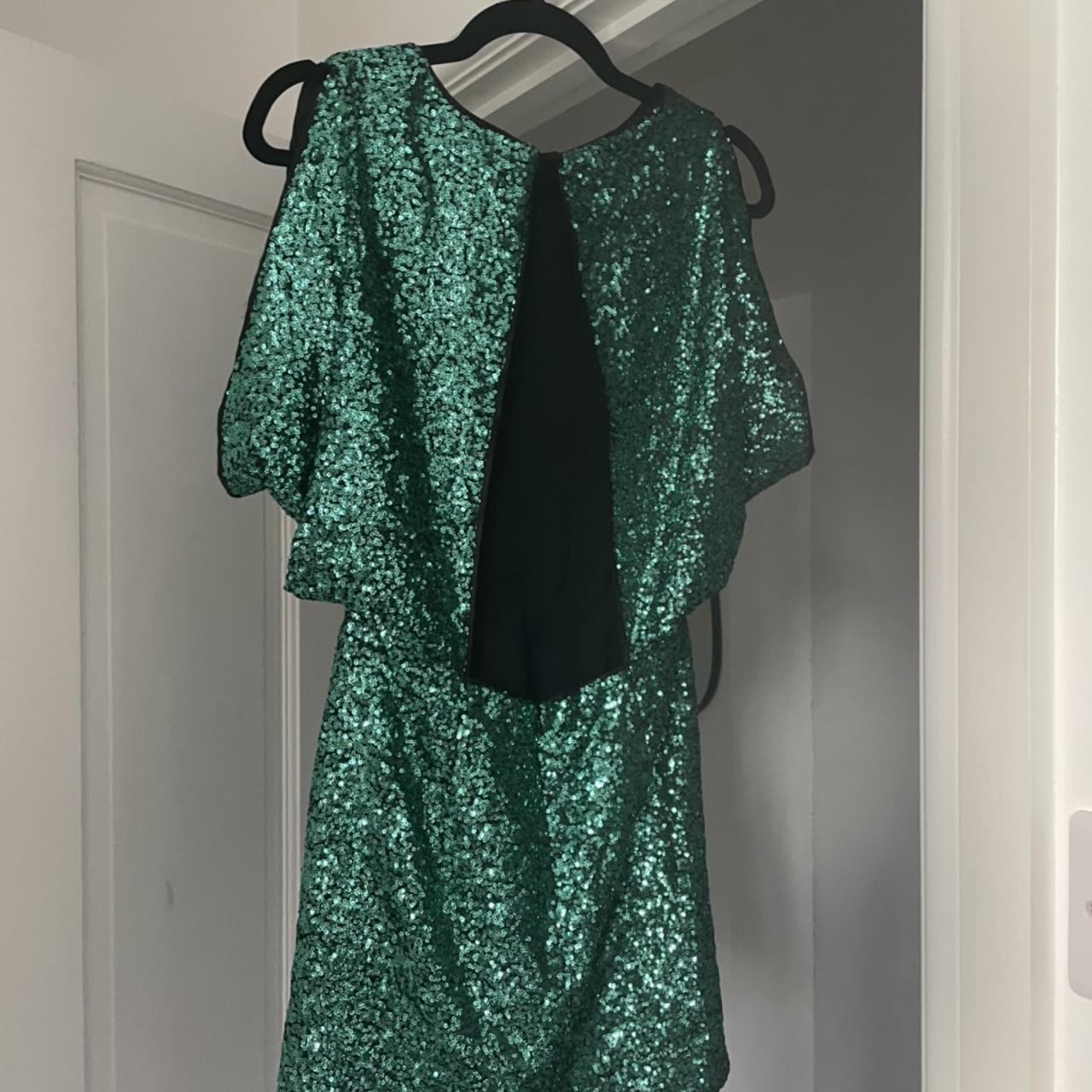 H&m green hot sale sequin dress