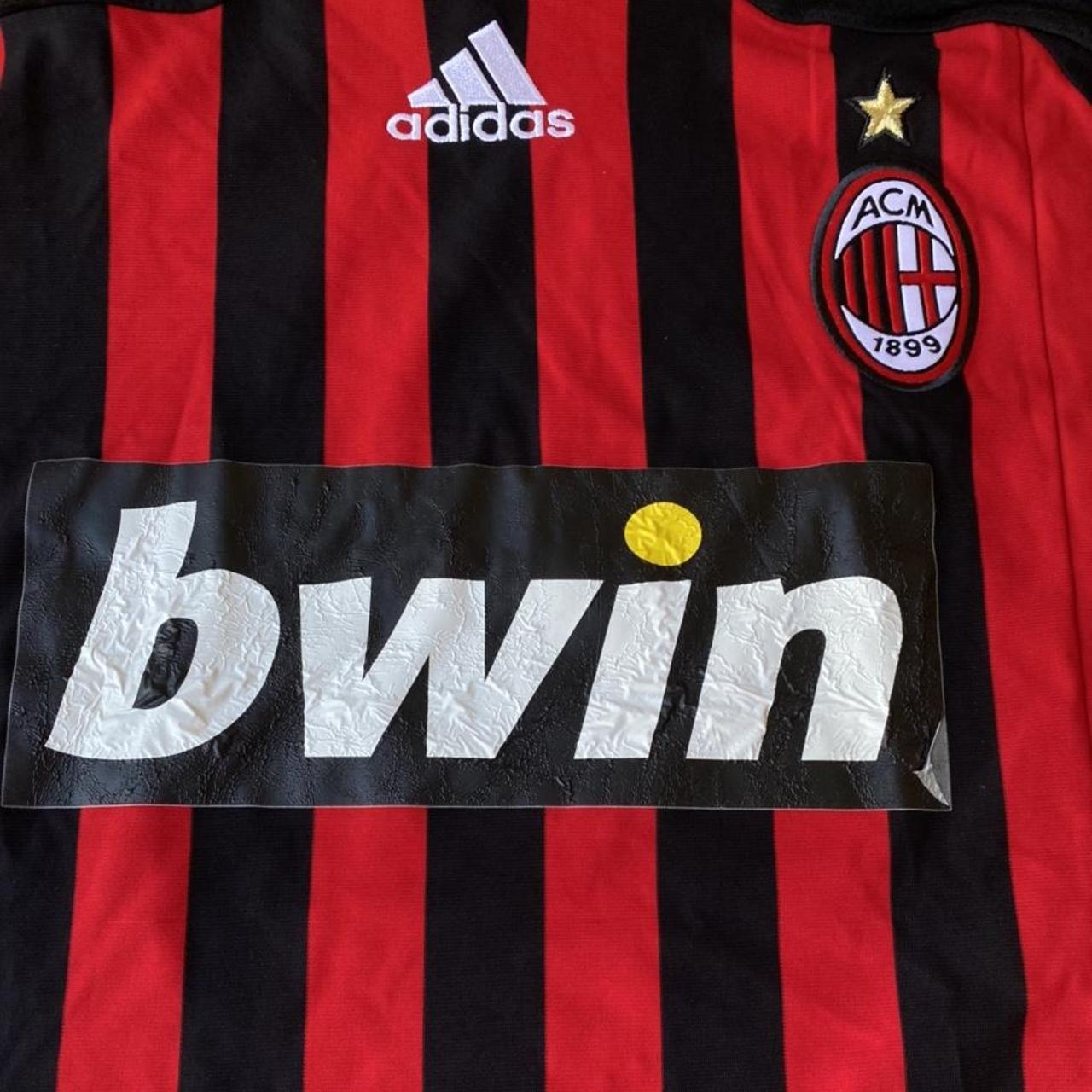 Adidas AC Milan Italia BWIN Red & Black Soccer... - Depop