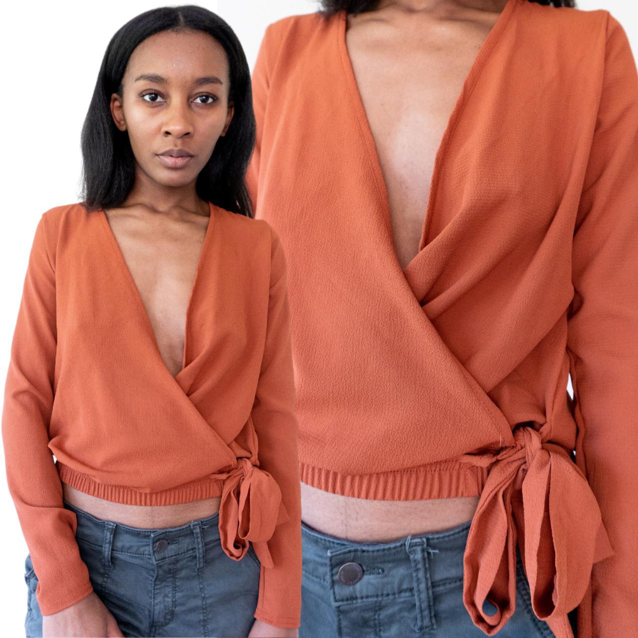 women's burnt orange blouse