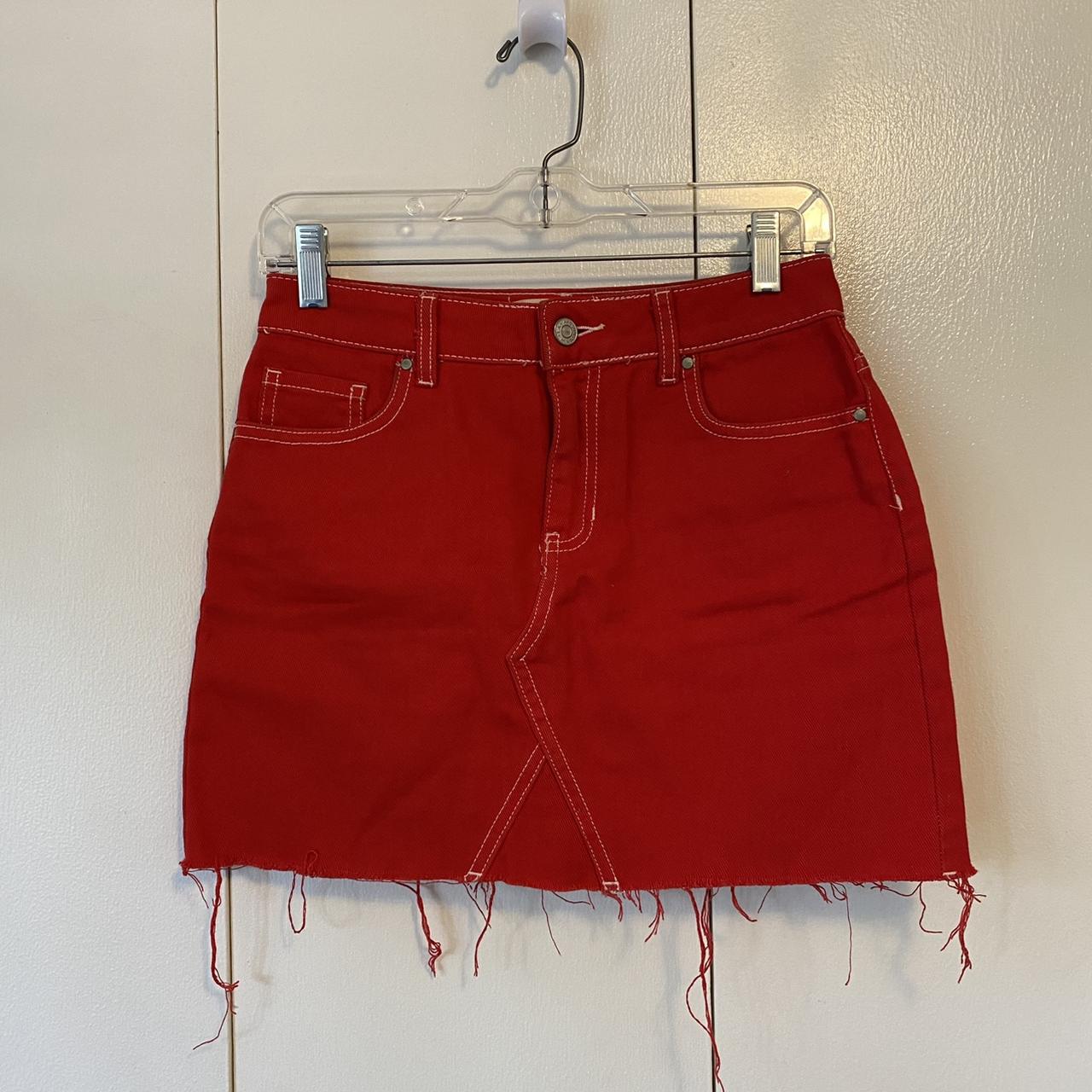 Pacsun red 2025 denim skirt