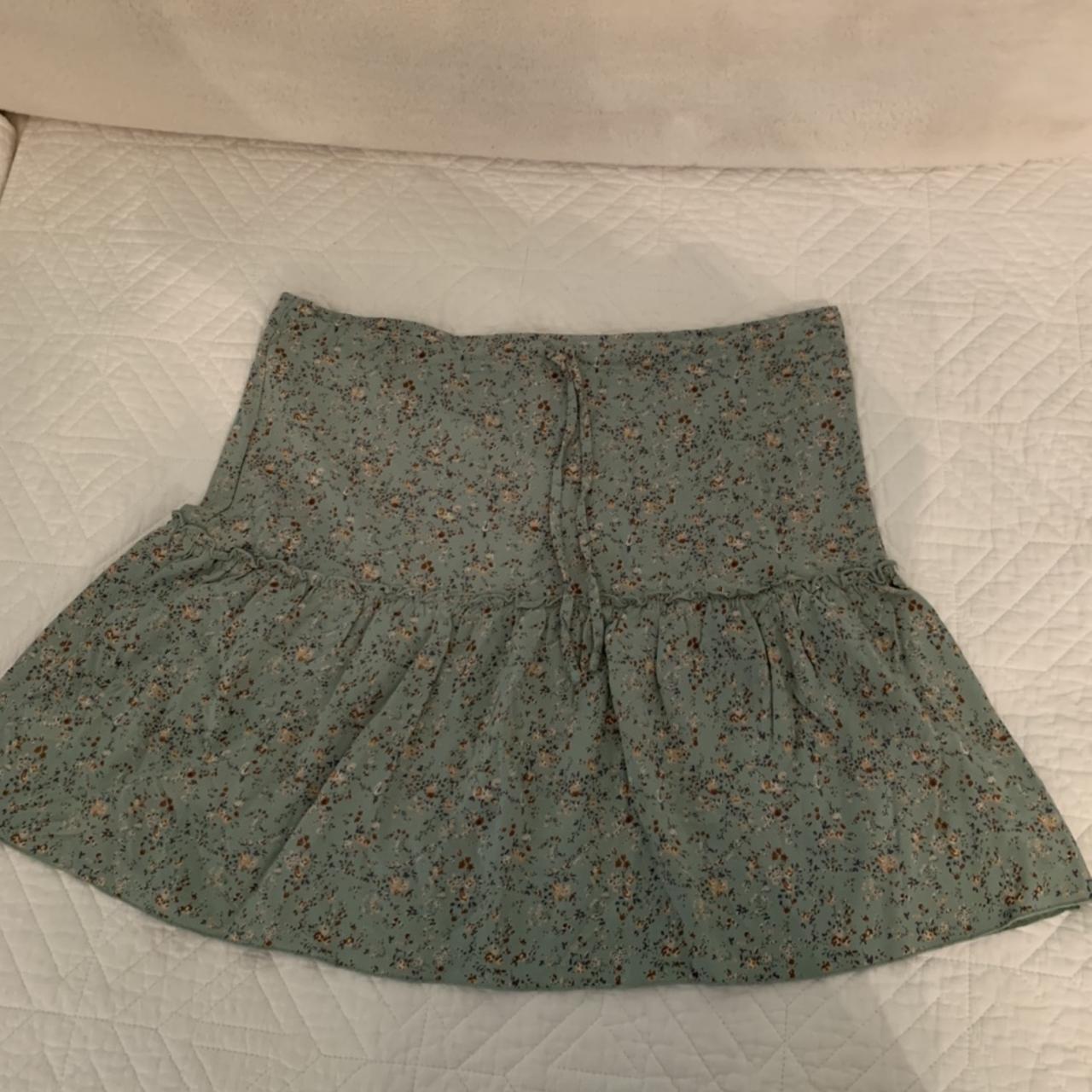 Brandy melville kenzo skirt! light green floral... Depop