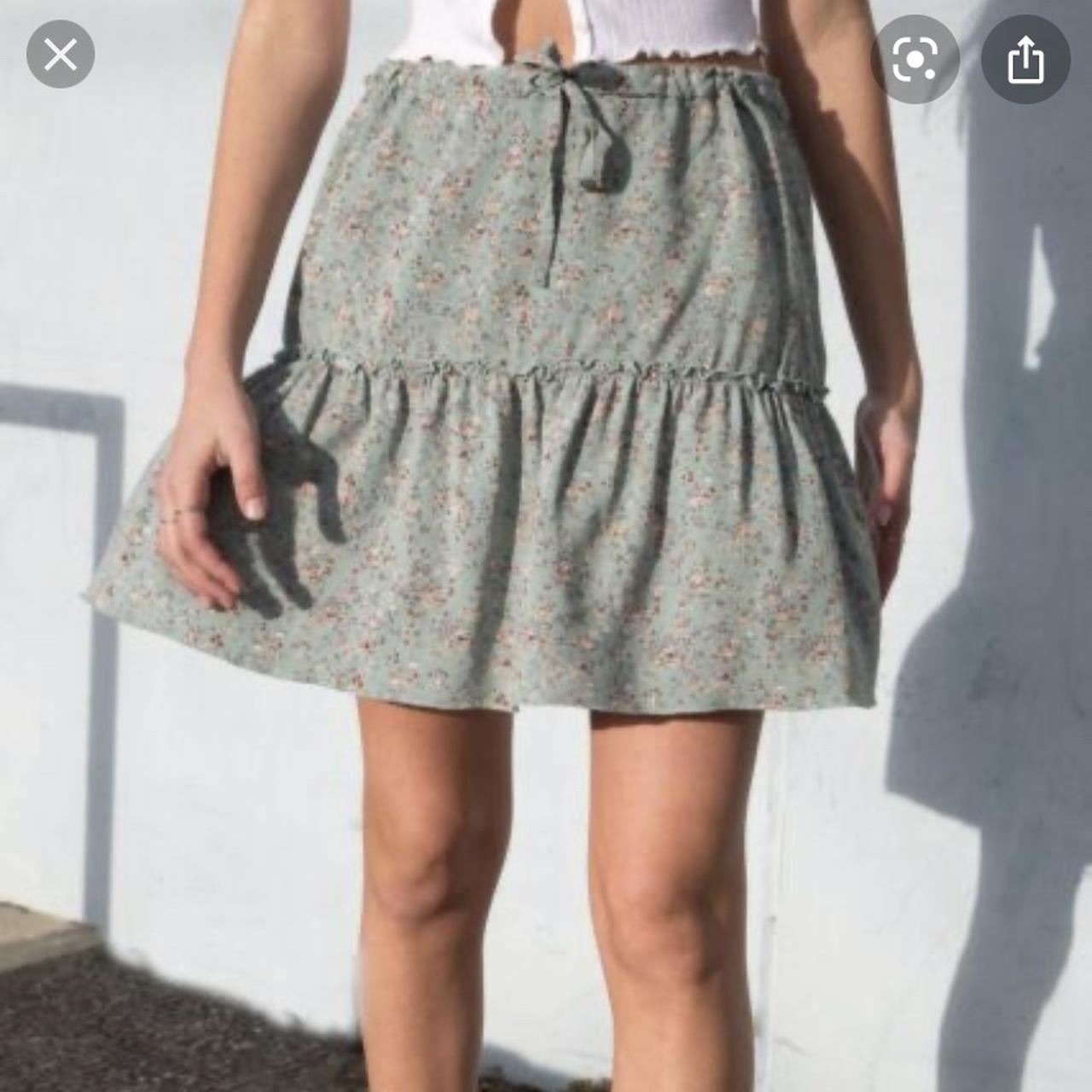 Brandy melville kenzo skirt! light green floral... Depop