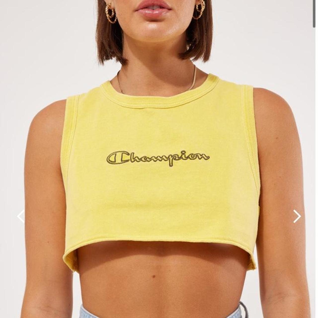 Champion yellow crop top on sale